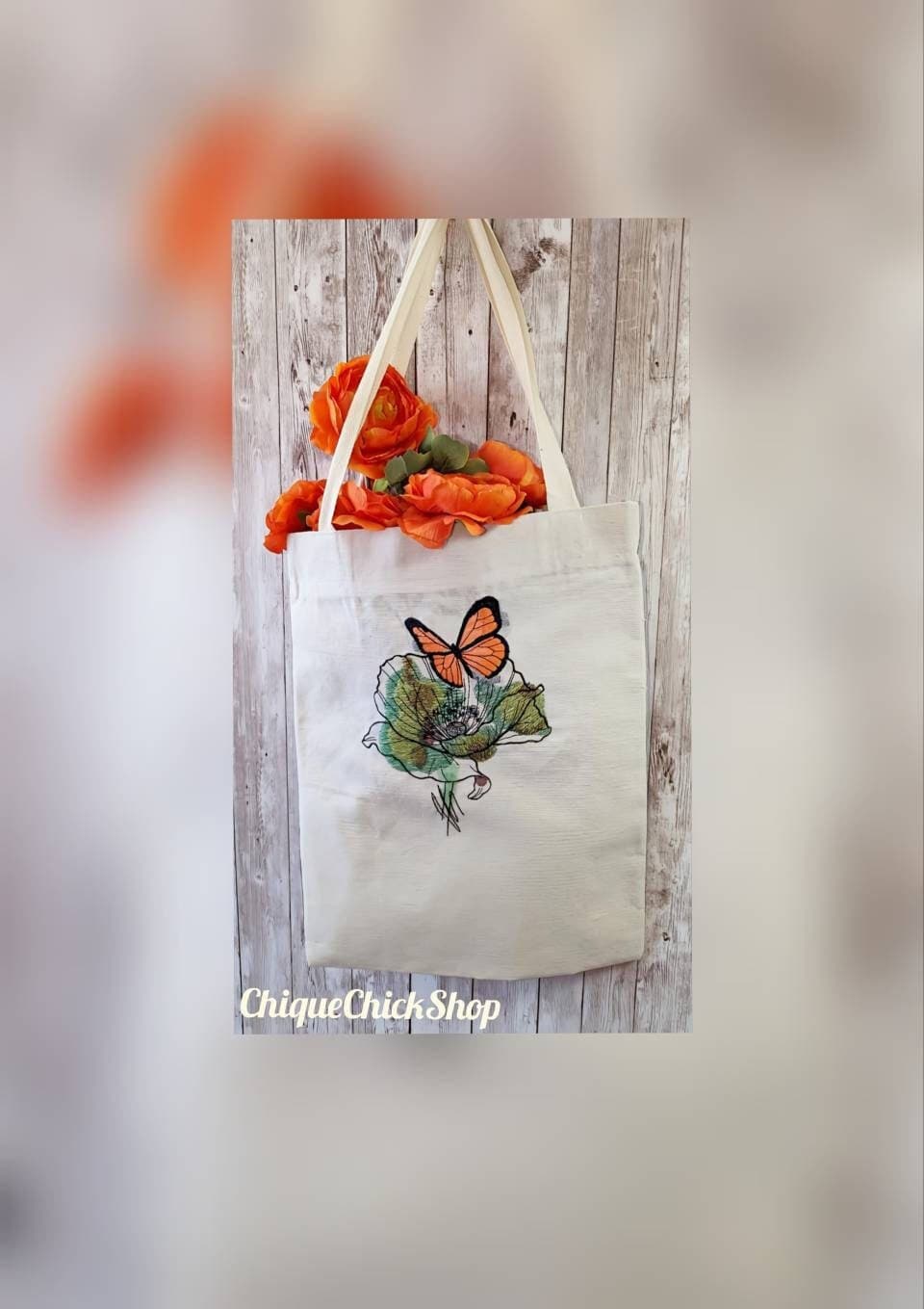 Poppy and Butterfly Tote