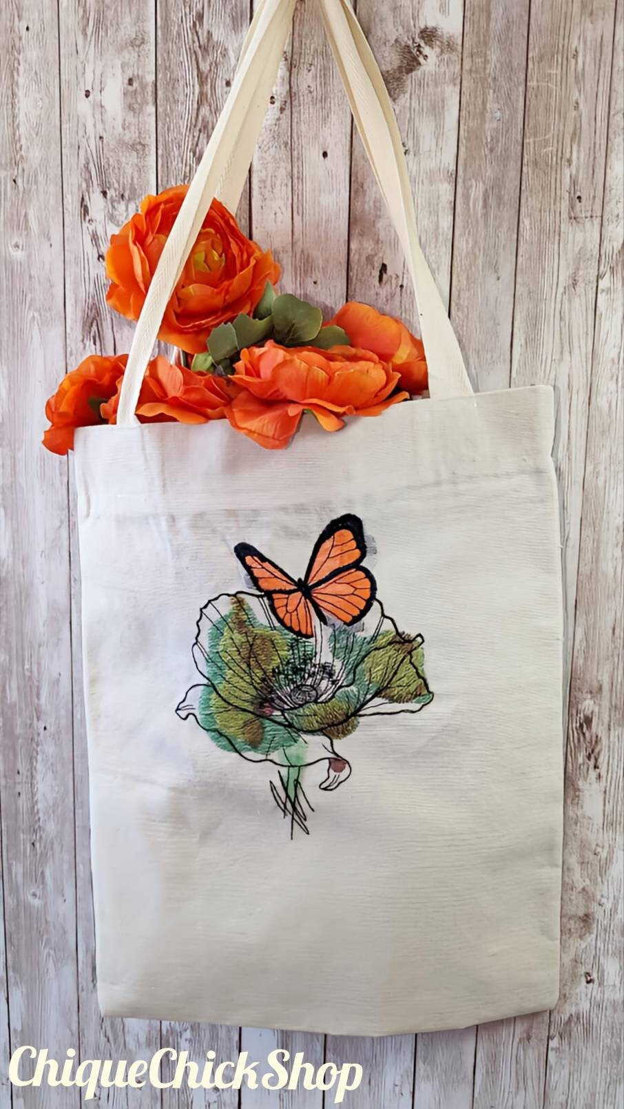 Poppy and Butterfly Tote